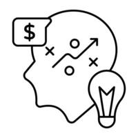 A unique design icon of mind strategy vector