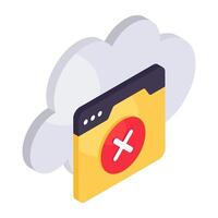 Creative design icon of delete cloud vector