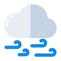 Editable design icon of windy cloud vector