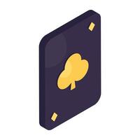 An isometric design of poker card icon vector