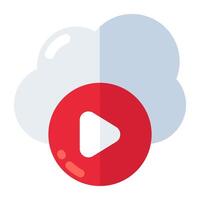 Editable design icon of cloud video vector
