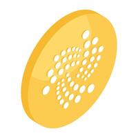 Vector design of iota coin, available for download