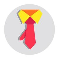 Editable design icon of tie vector