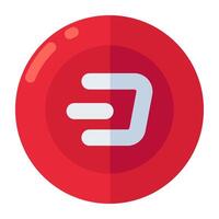 An editable design icon of dash coin vector