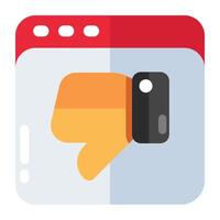 Negative feedback icon, editable vector