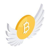 An icon design of bitcoin isolated on white background vector