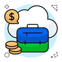 Trendy design icon of cloud briefcase vector