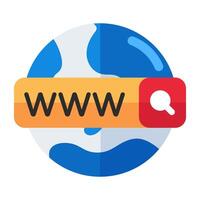 A flat design icon of web browser, www vector