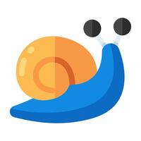 An eye catching icon of Snail, flat style vector