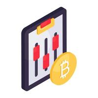 A creative design icon of bitcoin chart vector