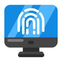 A colored design icon of online fingerprint vector