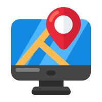 Premium design icon of online map vector