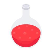 An editable design icon of chemical flask vector