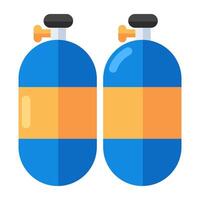 Trendy vector design of oxygen cylinder