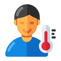An editable design icon of thermometer vector