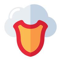 Editable design icon of cloud security vector