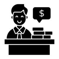 Dollar with avatar showcasing investor icon vector