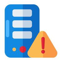 Conceptual flat design icon of server error vector