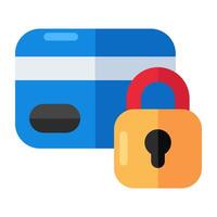 Secure card payment icon in trendy vector design