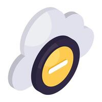 An icon design of cloud remove vector