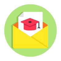 Editable design icon of educational mail vector