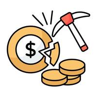 Perfect design icon of dollar mining vector