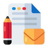 An icon design of mail writing vector