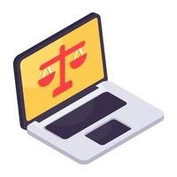 Unique design icon of online justice vector