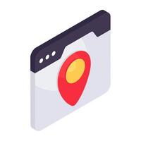 A unique design icon of online location vector
