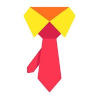 Editable design icon of tie vector