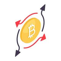 An icon design of bitcoin isolated on white background vector