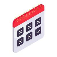 icono de calendario, vector editable