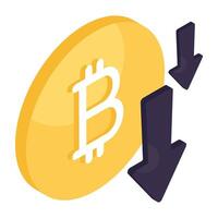 An icon design of bitcoin isolated on white background vector