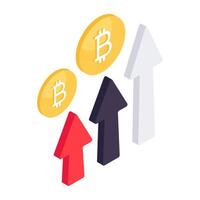 A creative design icon of bitcoin chart vector
