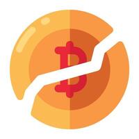 An icon design of bitcoin vector