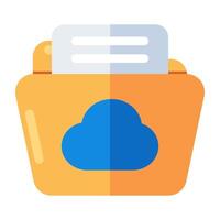 Vector design of cloud folder, flat icon