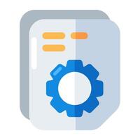 A flat design icon of document management vector