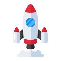 Conceptual flat design icon of rocket vector