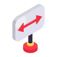 An icon design of direction board vector