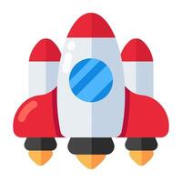 Conceptual flat design icon of rocket vector