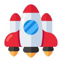 Conceptual flat design icon of rocket vector