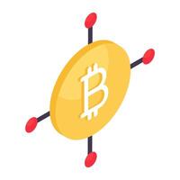 An icon design of bitcoin isolated on white background vector