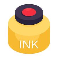 Editable design icon of inkpot vector