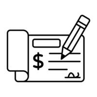 Vector design of cheque writing