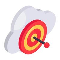 An icon design of cloud target vector