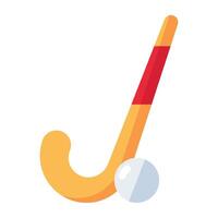 A flat design icon of hockey vector