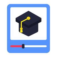 Premium download icon of education video vector