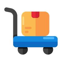 Modern design icon of logistic trolley vector