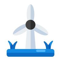 Wind turbine icon, editable vector