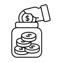 Premium download icon of money jar vector